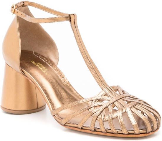 Sarah Chofakian Eugenie metallic-effect leather sandals