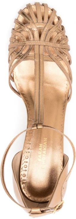 Sarah Chofakian Eugenie metallic-effect leather sandals