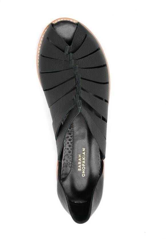 Sarah Chofakian Faustine cut-out sandals Black