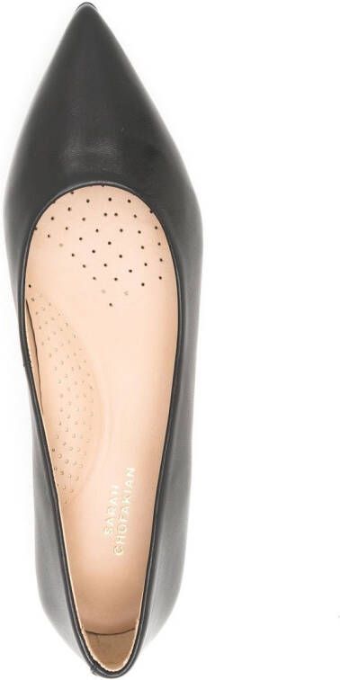Sarah Chofakian Francesca pointed ballerina shoes Black