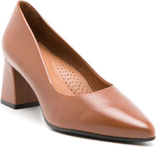Sarah Chofakian Francesca pointed-toe 75mm leather mules Brown