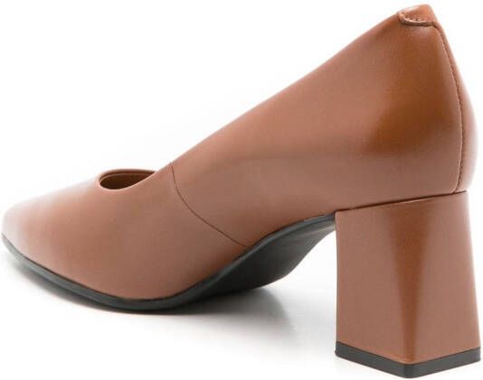 Sarah Chofakian Francesca pointed-toe 75mm leather mules Brown