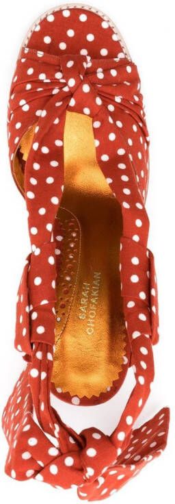 Sarah Chofakian Frida ankle-tie 90mm sandals Brown
