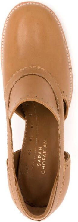 Sarah Chofakian Georges 75mm leather pumps Brown