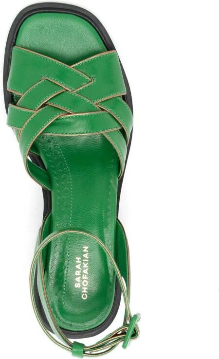 Sarah Chofakian Giverny 45mm leather sandals Green