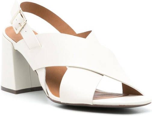 Sarah Chofakian Highway 85mm leather sandals White