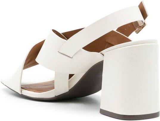 Sarah Chofakian Highway 85mm leather sandals White