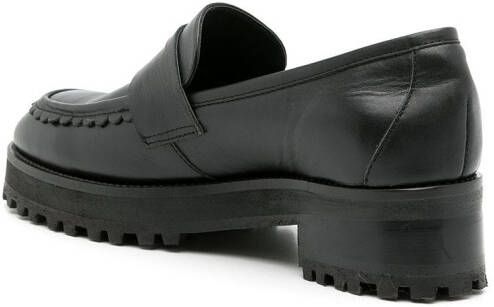 Sarah Chofakian Holly leather penny loafers Black