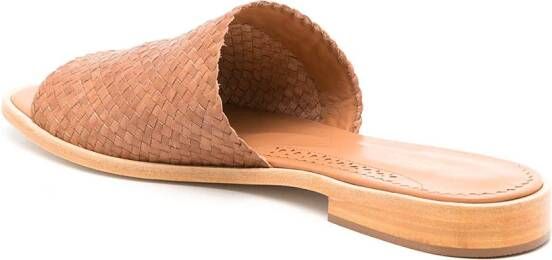 Sarah Chofakian interwoven flat leather sandals Brown