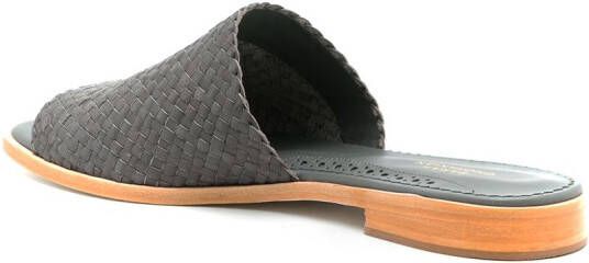 Sarah Chofakian interwoven flat leather sandals Grey