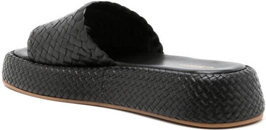 Sarah Chofakian interwoven leather sandals Black