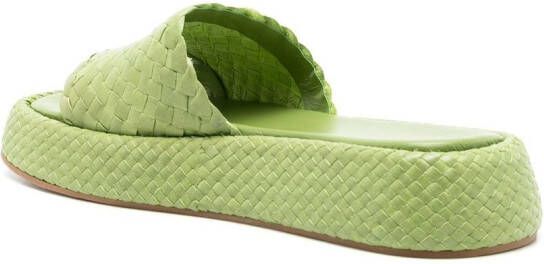 Sarah Chofakian interwoven leather sandals Green