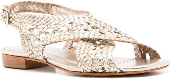 Sarah Chofakian Isolde metallic interwoven sandals Gold