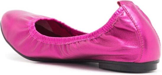 Sarah Chofakian Julia elasticated leather ballerina shoes Pink