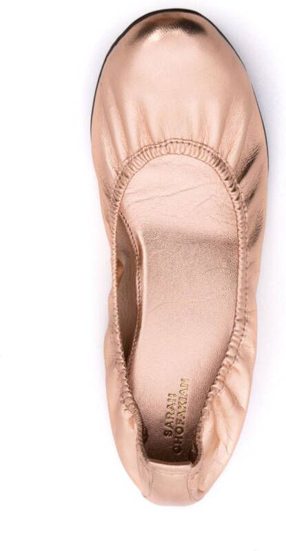 Sarah Chofakian Julia metallic ballerina shoes Gold