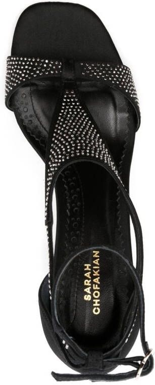 Sarah Chofakian Kylie crystal-embellished sandals Black