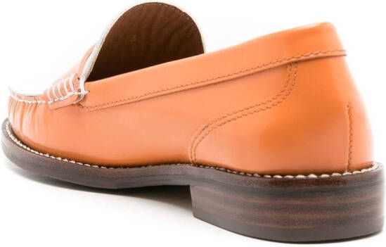 Sarah Chofakian Laine suede loafers Orange