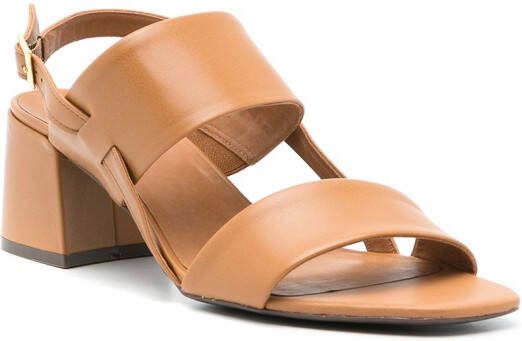 Sarah Chofakian Laura 65mm leather sandals Brown