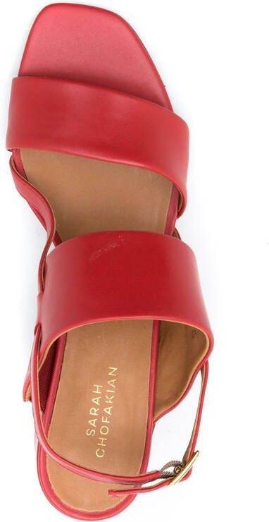 Sarah Chofakian Laura 65mm leather sandals Red