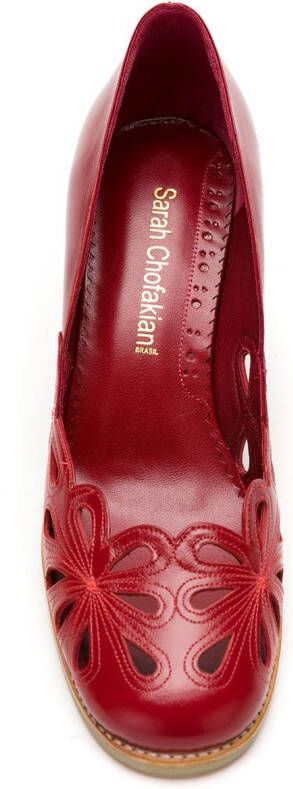 Sarah Chofakian leather Belle Epoque scarpin Red