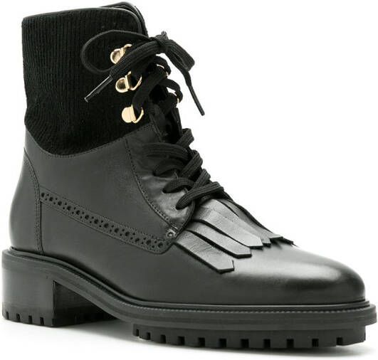 Sarah Chofakian leather Cavendish combat boots Black