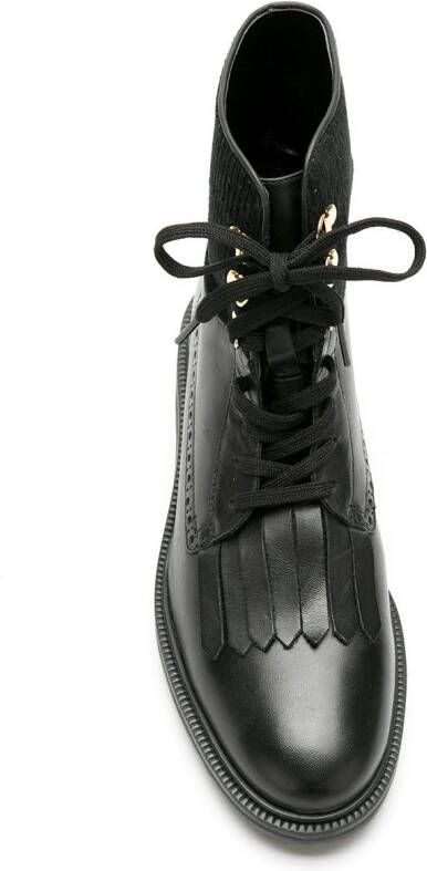 Sarah Chofakian leather Cavendish combat boots Black