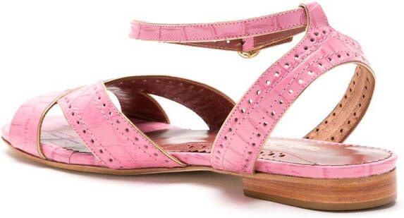 Sarah Chofakian leather Chemisier sandals Pink