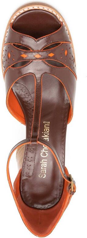 Sarah Chofakian leather Manchester sandals Brown