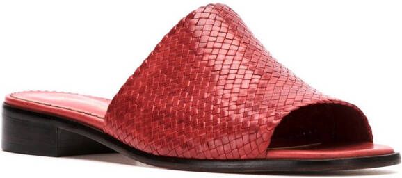 Sarah Chofakian leather mules Red