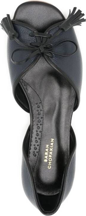Sarah Chofakian leather Norway flat sandals Black
