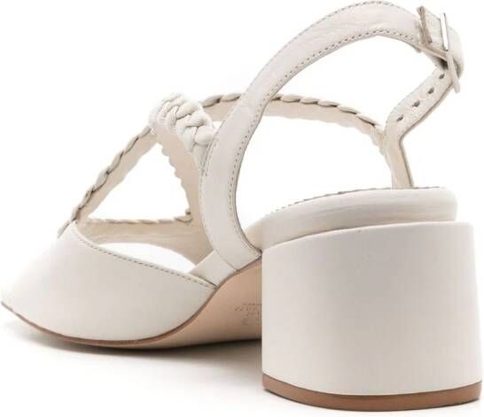 Sarah Chofakian Liane 45mm slingback sandals White