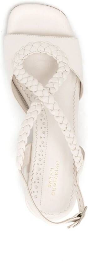 Sarah Chofakian Liane 45mm slingback sandals White