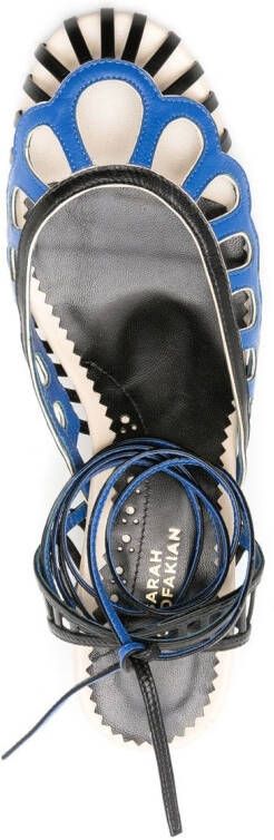Sarah Chofakian Lilibet 50mm ankle-tie sandals Blue