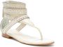 Sarah Chofakian Lis leather flat sandals White - Thumbnail 2
