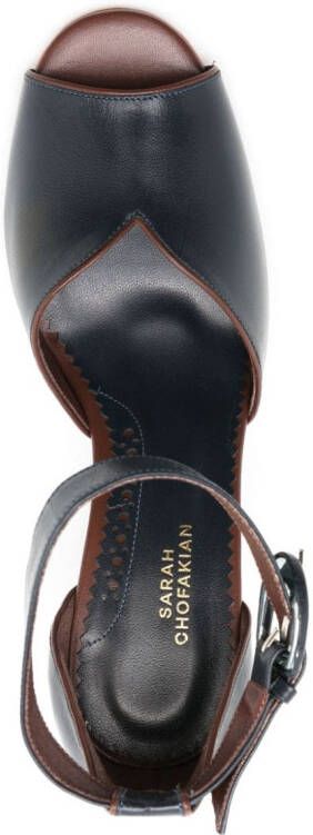Sarah Chofakian Lorraine 75mm leather sandals Blue
