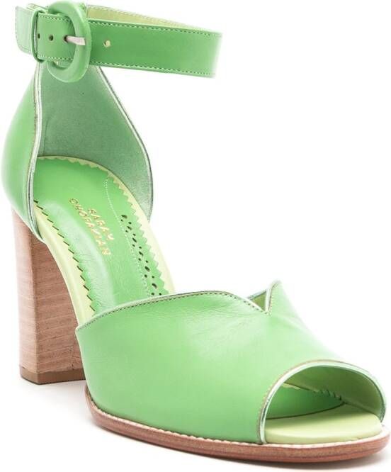 Sarah Chofakian Lorraine 75mm leather sandals Green