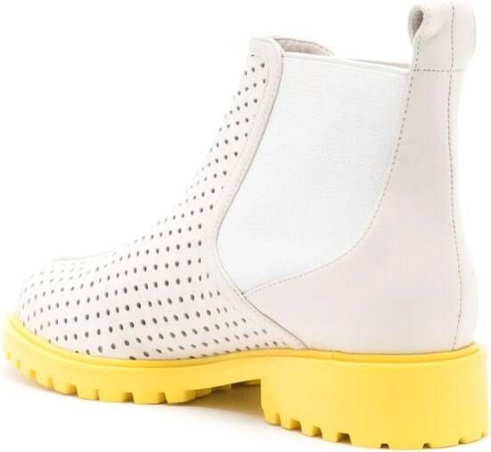 Sarah Chofakian Louis leather ankle boots White