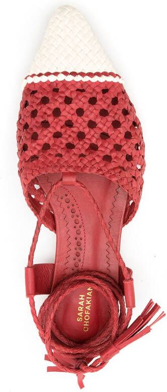Sarah Chofakian Lovina woven ballerina shoes Red