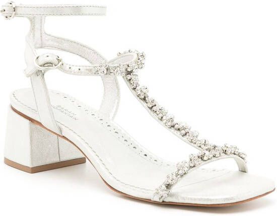 Sarah Chofakian Lumiere crystal-embellished sandals Grey