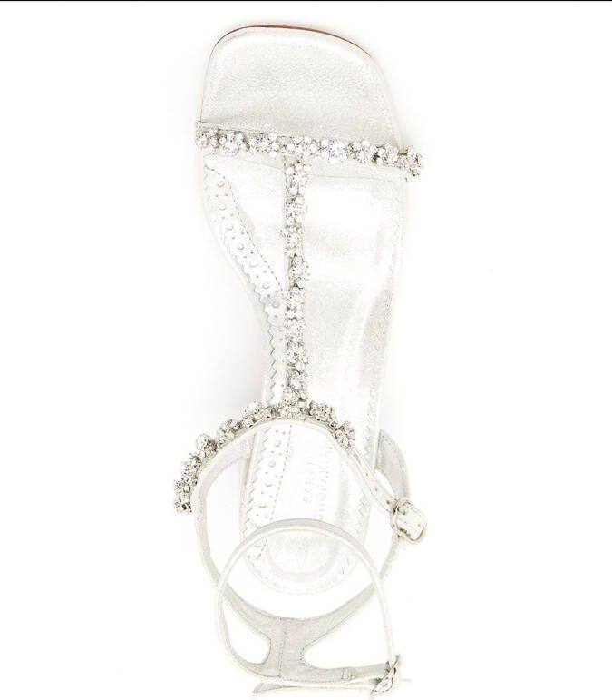 Sarah Chofakian Lumiere crystal-embellished sandals Grey