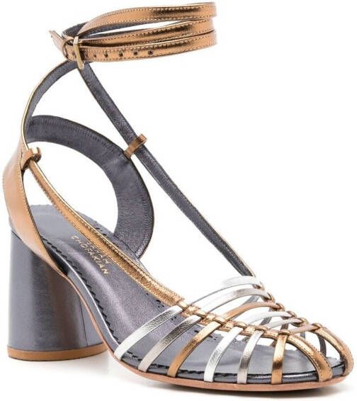 Sarah Chofakian Lupita metallic strappy sandals