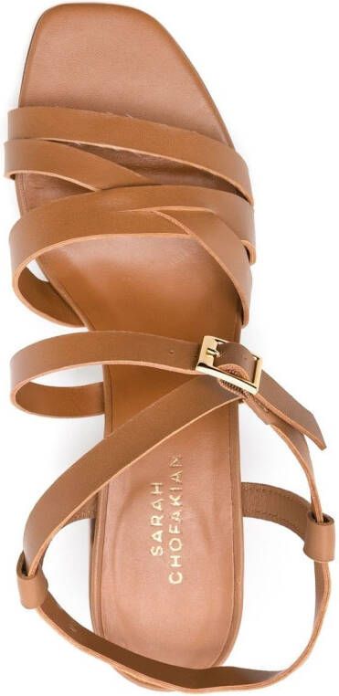 Sarah Chofakian Lygia 65mm strappy sandals Brown