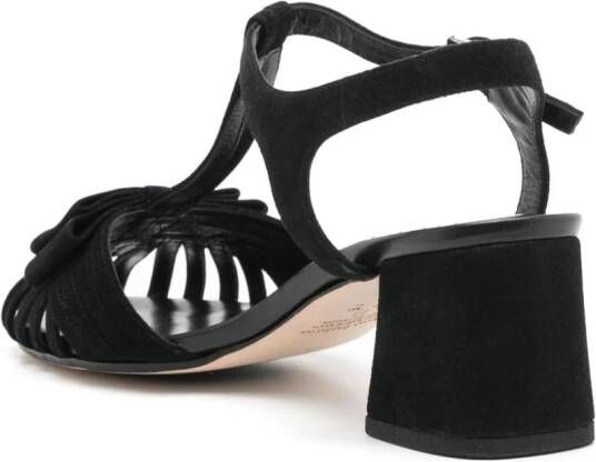 Sarah Chofakian Marly 45mm bow-detailing suede sandals Black