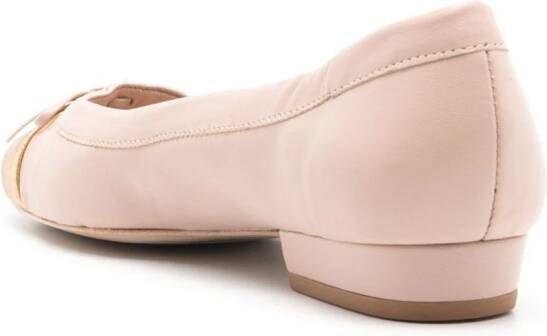 Sarah Chofakian Martina bow-detail ballerina shoes Neutrals