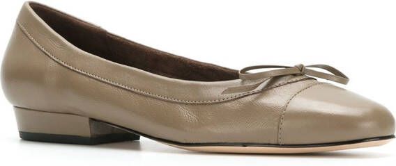 Sarah Chofakian Martina leather ballerina shoes Neutrals