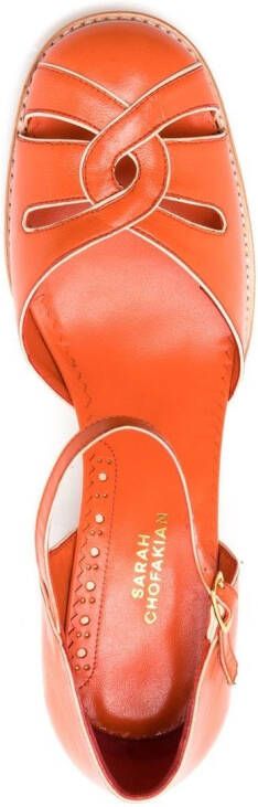Sarah Chofakian Melaine 40mm cut-out sandals Orange