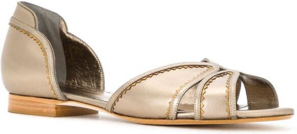 Sarah Chofakian metallic flat sandals