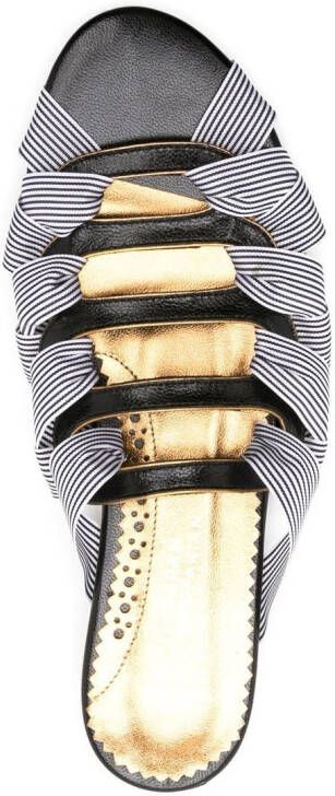 Sarah Chofakian Mia strap-design flat sandals Blue