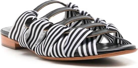 Sarah Chofakian Mia striped sandals Black