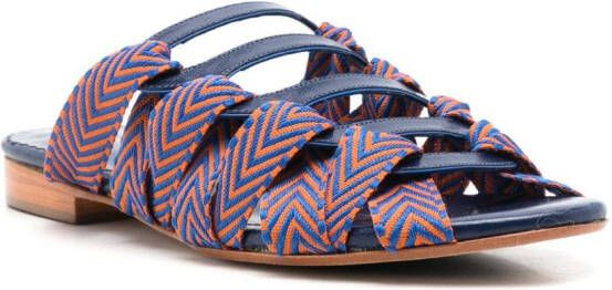 Sarah Chofakian Mia striped sandals Blue